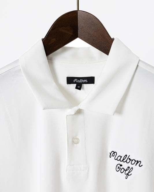 Malbon Golf Evergreen Performance Pique Polo - White