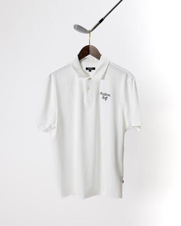 Malbon Golf Evergreen Performance Pique Polo - White