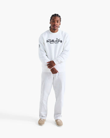 Malbon Roll King Crew Fleece - White