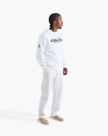 Malbon Roll King Crew Fleece - White