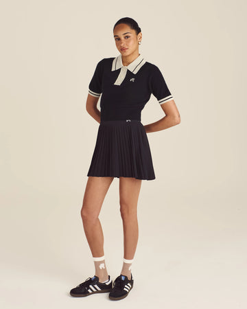 Malbon Golf Womens Mikayla Knit Polo - Black