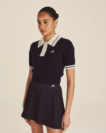 Malbon Golf Womens Mikayla Knit Polo - Black