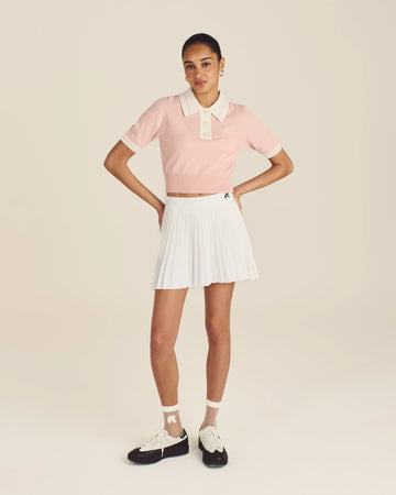 Malbon Golf Womens Mikayla Knit Polo - Dusty Rose