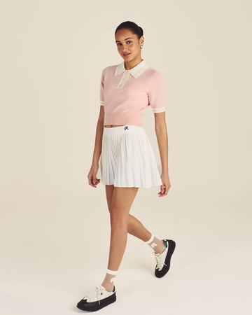 Malbon Golf Womens Mikayla Knit Polo - Dusty Rose