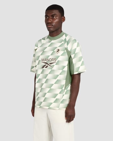 Reebok x Manors Mock Neck Polo - Legacy Green AOP