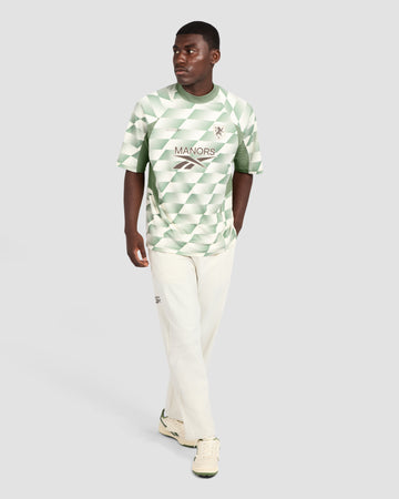 Reebok x Manors Mock Neck Polo - Legacy Green AOP