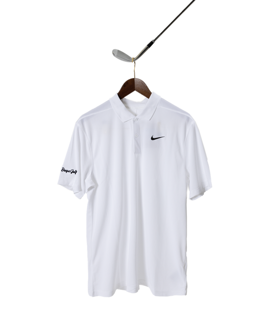 Nike Dri-FIT Victory Polo with Bisque Logo - White