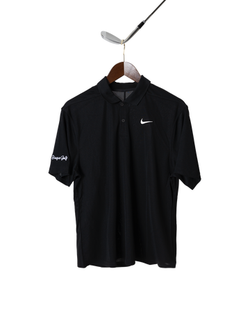 Nike Dri-FIT Victory Polo with Bisque Logo - Black