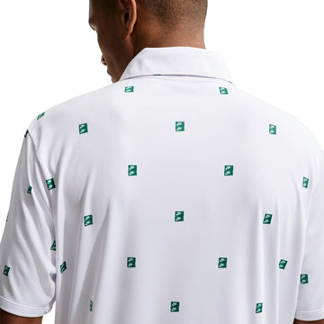 Nike Golf Par 5 Icon Stack Print Polo Shirt - White/Malachite