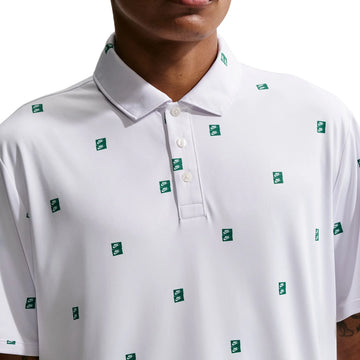 Nike Golf Par 5 Icon Stack Print Polo Shirt - White/Malachite