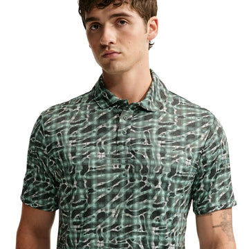 Nike Par Men's Dri-FIT Tartan Camo Print Golf Polo - Camo Green back