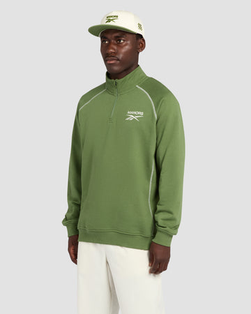 Reebok x Manors Organic 1/4 Zip Pullover - Green