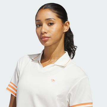 adidas Originals Golf 3-Stripes Polo Shirt - White/Orange