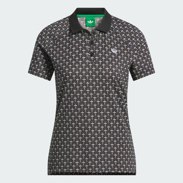 adidas Originals All Over Trefoil Polo - Black / Chalk White