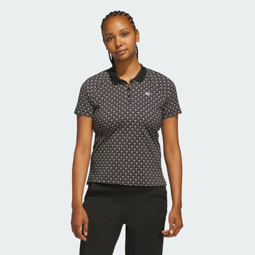 adidas Originals All Over Trefoil Polo - Black / Chalk White