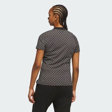 adidas Originals All Over Trefoil Polo - Black / Chalk White