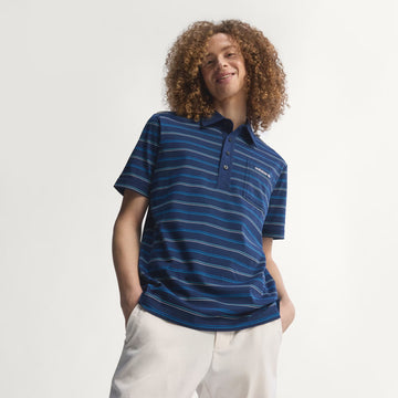 Adidas Originals Golf Stripe Polo - Night Indigo