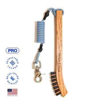 Dimple & Divot Hickory Golf Brush Pro Hybrid - Blue