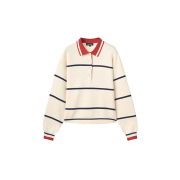 Macade Powder Club Knit Polo Sweater - Powder White