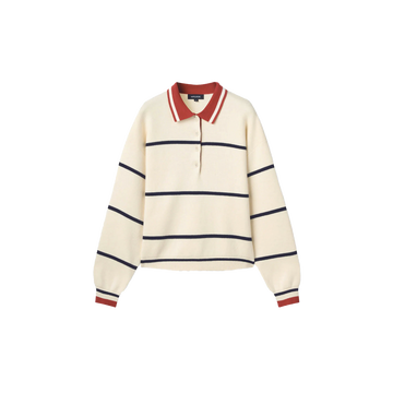 Macade Powder Club Knit Polo Sweater - Powder White