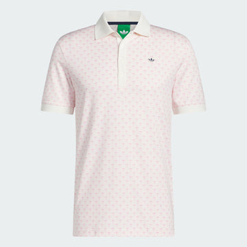 adidas Originals All Over Trefoil Polo with Stripe - St Tropic Bloom/Chalk White