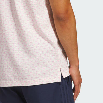 adidas Originals All Over Trefoil Polo with Stripe - St Tropic Bloom/Chalk White