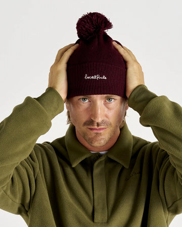 Local Rule Pom Pom Beanie - Burgundy