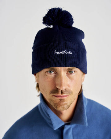 Local Rule Pom Pom Beanie - Navy