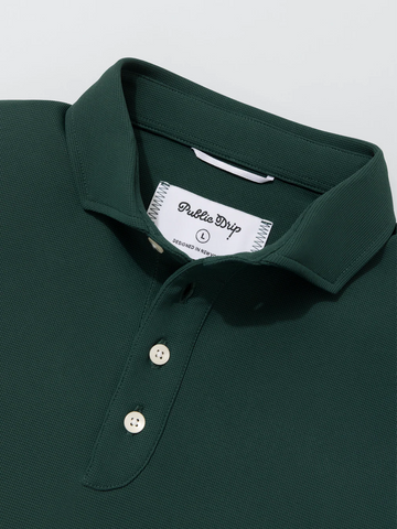 Public Drip Triborough Waffle Knit Polo - Pine Grove