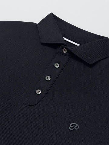 Public Drip Triborough Waffle Knit Polo - Navy