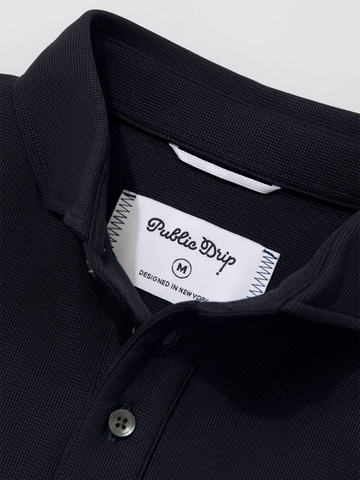 Public Drip Triborough Waffle Knit Polo - Navy