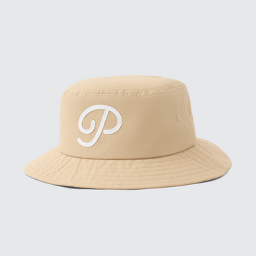 Public Drip "P" Script Nylon Bucket Hat - Sand