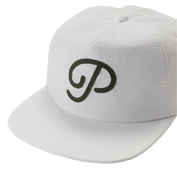Public Drip "P" Script Nylon Snapback - White