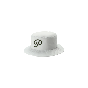 Public Drip "P" Script Nylon Bucket Hat - White