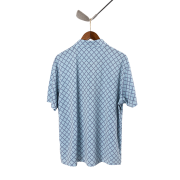 Quiet Golf Monogram Houndstooth Polo - Navy