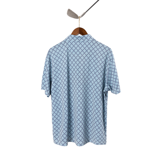 Quiet Golf Monogram Houndstooth Polo - Navy