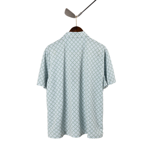 Quiet Golf Monogram Houndstooth Polo - Olive