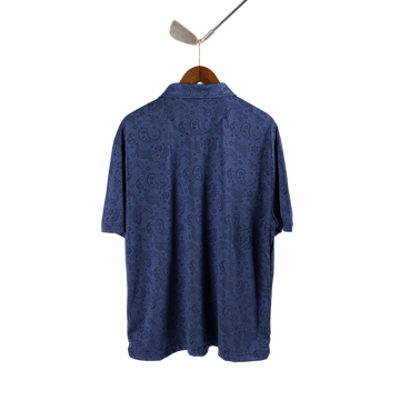 Quiet Golf Monogram Paisley Polo - Navy