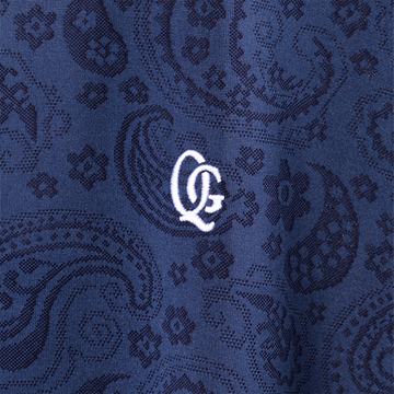 Quiet Golf Monogram Paisley Polo - Navy