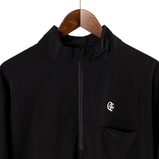 Quiet Golf Monogram Shell Pullover - Black