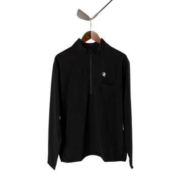 Quiet Golf Monogram Shell Pullover - Black