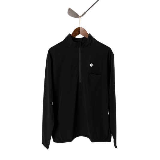 Quiet Golf Monogram Shell Pullover - Black