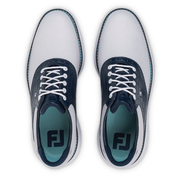 FootJoy FJ Traditions Plain Toe Saddle - White/Navy/Blue