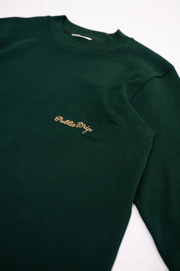 Public Drip Long Sleeve Mock - Green