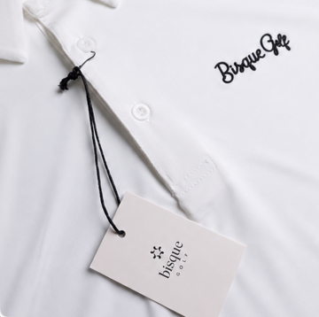 Bisque Golf Solid Performance Polo - Off White/ Pitch Black