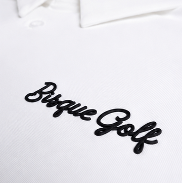 Bisque Golf Solid Performance Polo - Off White/ Pitch Black