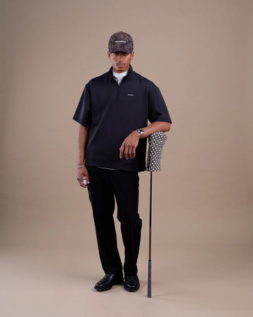 Students Course Studies Caddie S/S Qzip - Black