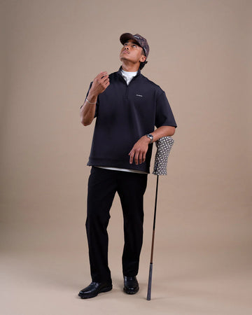 Students Course Studies Caddie S/S Qzip - Black