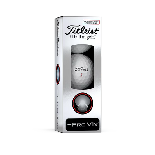 Titleist Pro V1x - 3 balls - Left Dash - Performance Alignment Red Line