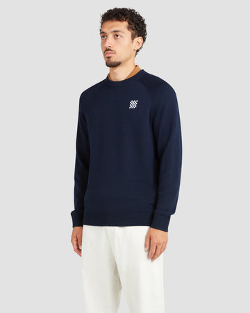 Manors Golf Merino Tech Crewneck Midnight